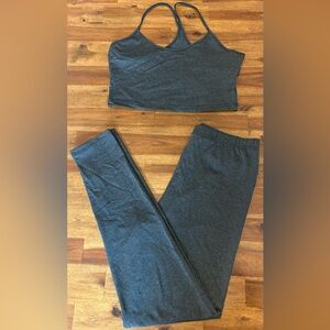 NWOT SHEIN Dark Gray Leggings and Top Lightweight Lounge Set Size Petite L